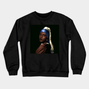 Black Girl With A Pearl Earring Crewneck Sweatshirt